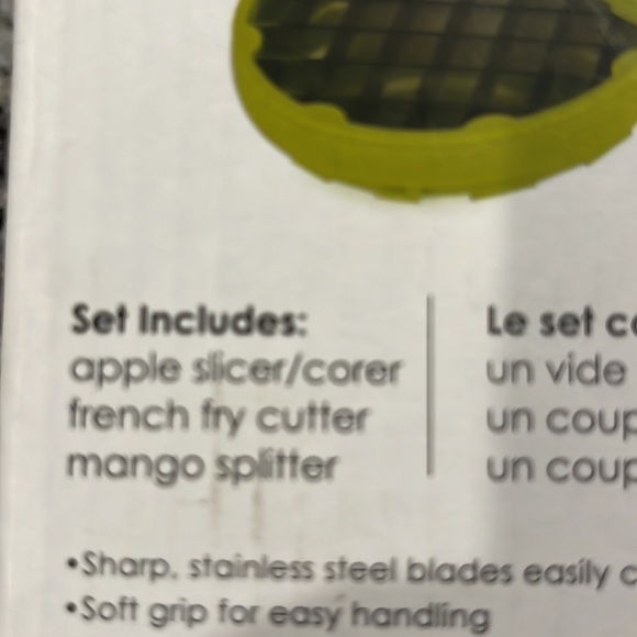 Core Kitchen 3 piece corer & slicer set. Apple, mango and French fri NEW in Box - Picture 3 of 5